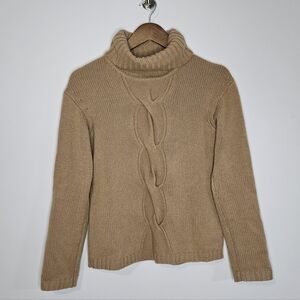 Garnet Hill Tan Cowl Neck Sweater